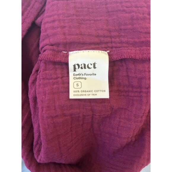 Pact Coastal Double Gauze Maxi Dress In Sangria Size Small Vacation Cruise - Picture 7 of 11